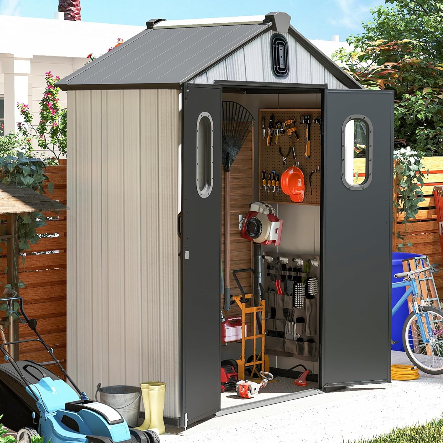 Gardening Tools Of - 5x3 FT Resin Storage Shed All