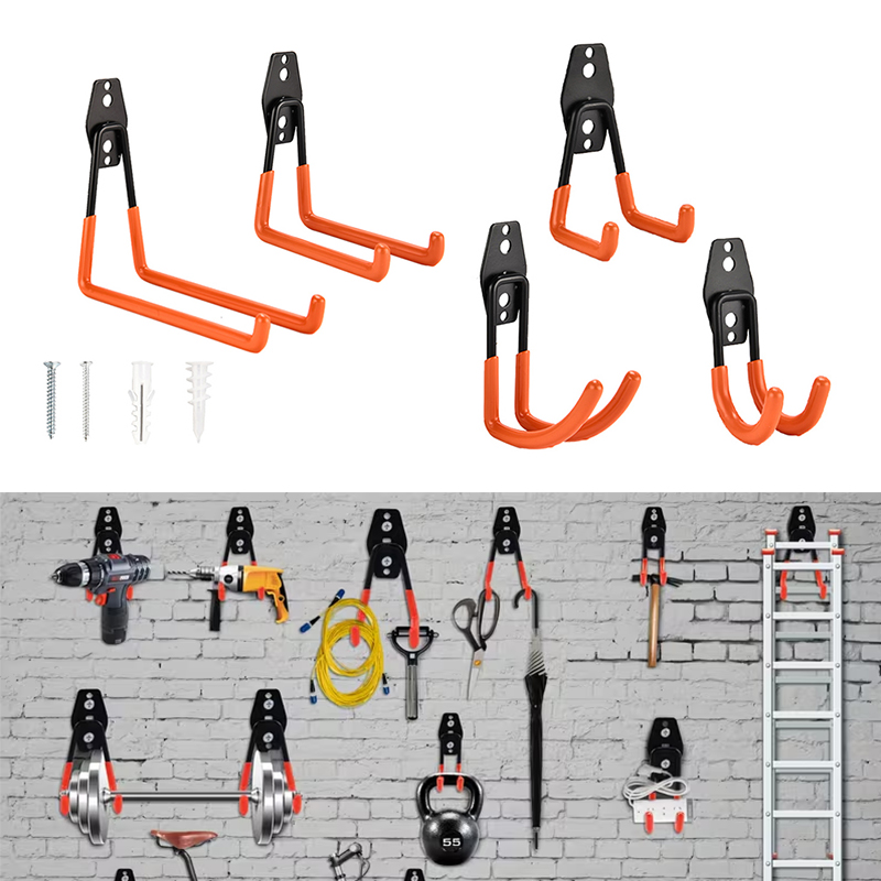 Gardening Tools Organiser - Heavy Duty Metal Hooks Wall Mounted