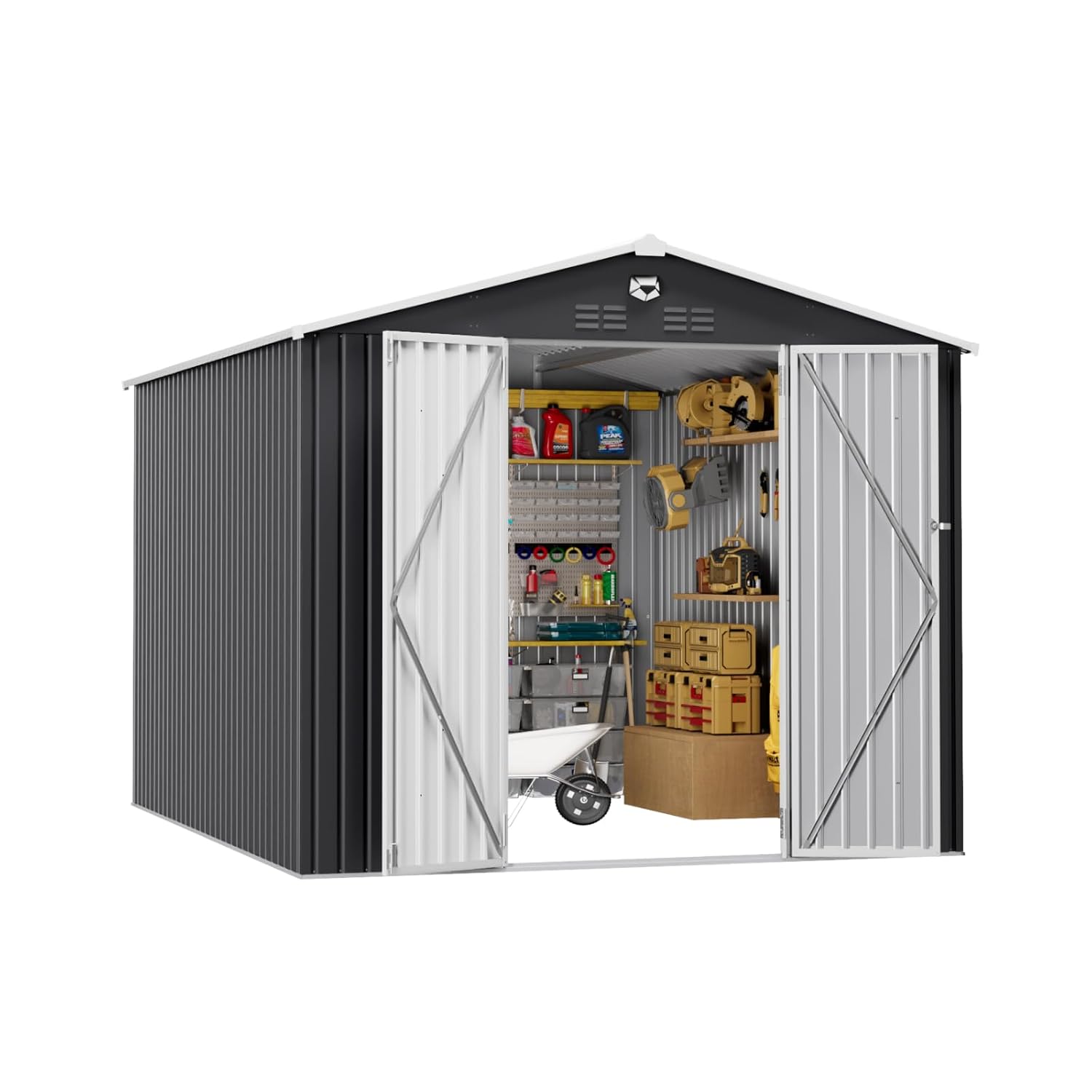 Gardening Tools Of - 10x12 FT Metal Outdoor Storage Shed
