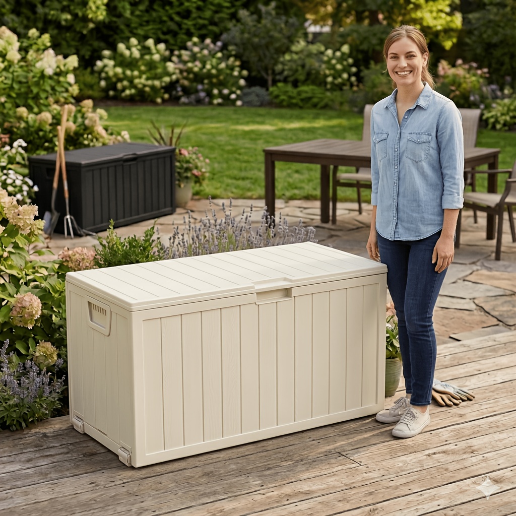 Gardening Tools Of - 75/35 Gallon Outdoor Storage Box Waterproof