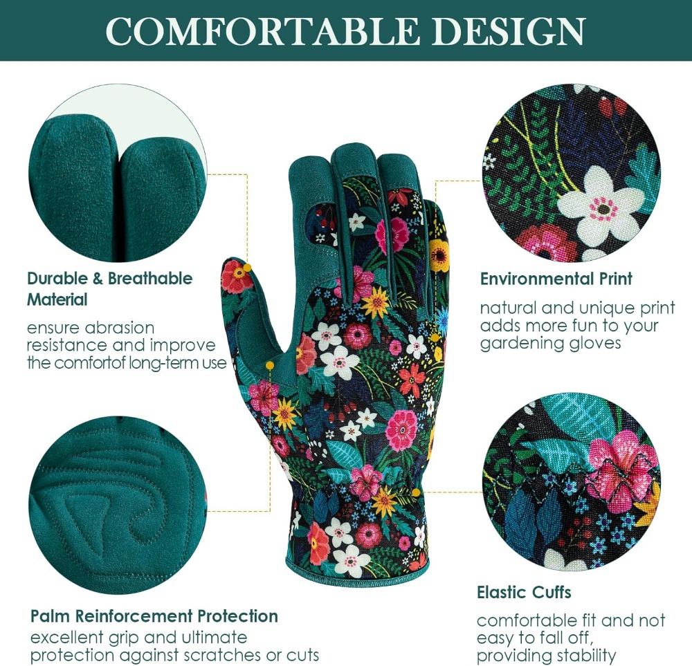 Breathable Leather Gardening G - Garden Gloves Thorn Proof reseña y precio