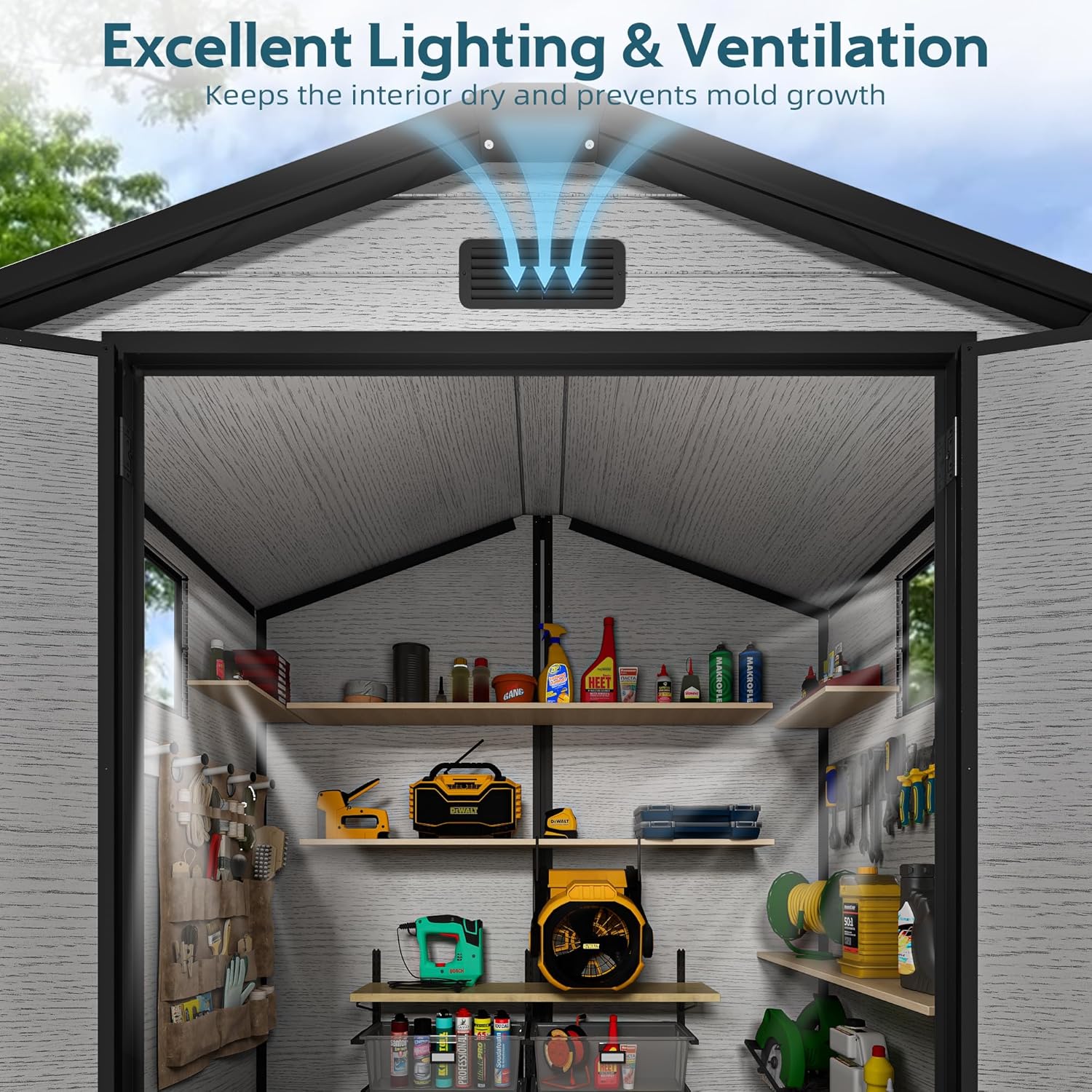 6X4 FT Outdoor Shed, Plastic S - Gardening Tools Of reseña y precio