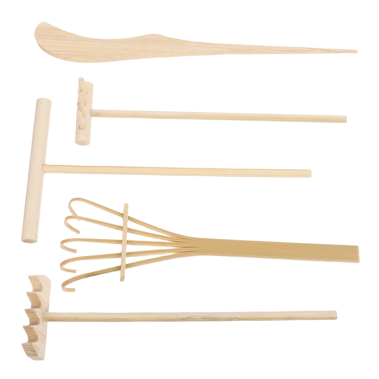 5Pcs Miniature Bamboo Zen Gard - Gardening Tools Rake reseña y precio