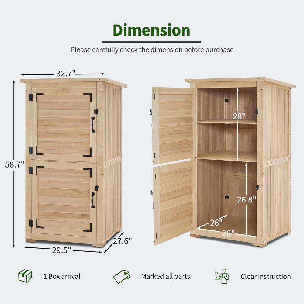 30 Natural Wood Outdoor Storag - Gardening Tools Of reseña y precio