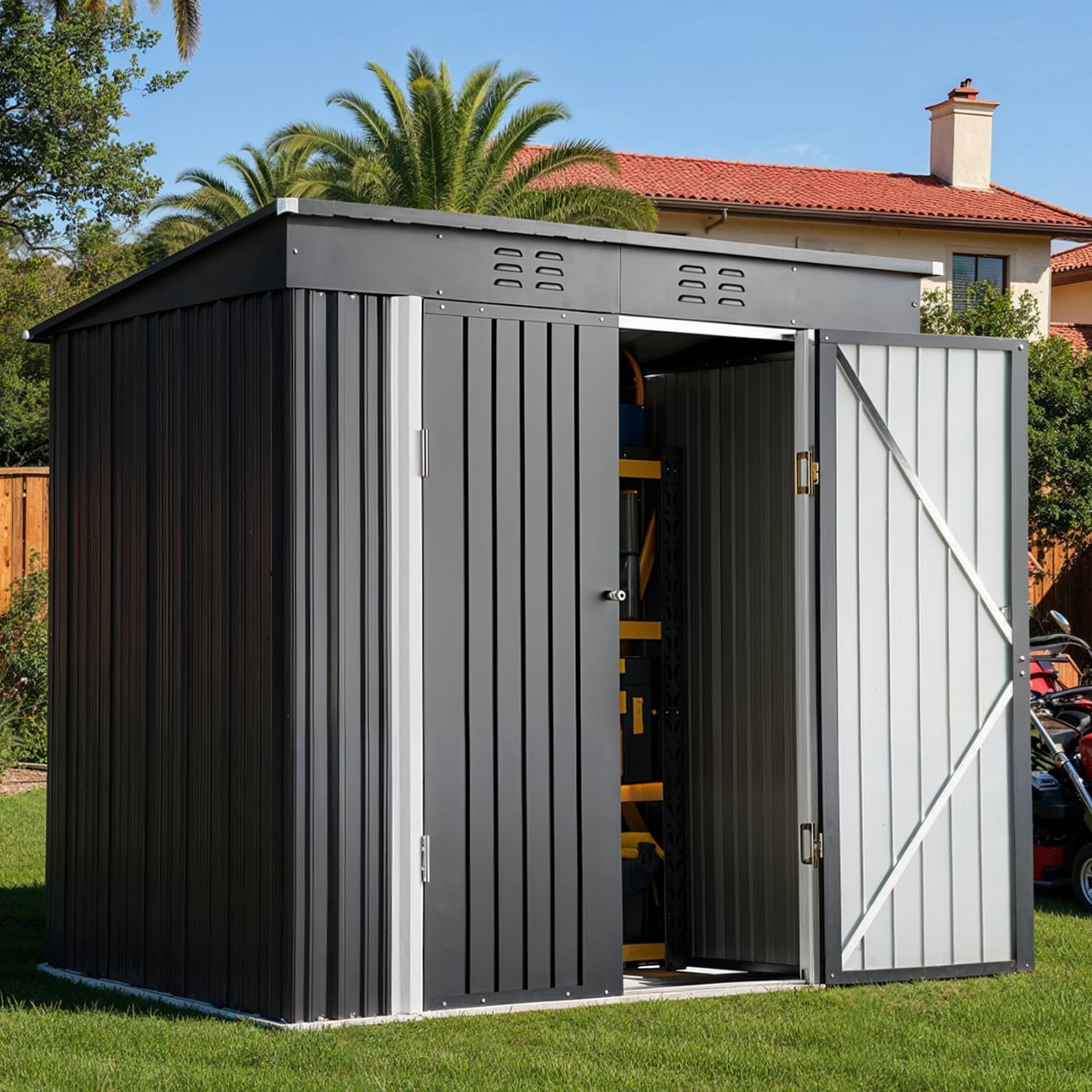 6x4ft Metal Outdoor Storage Sh - Gardening Tools Of reseña y precio