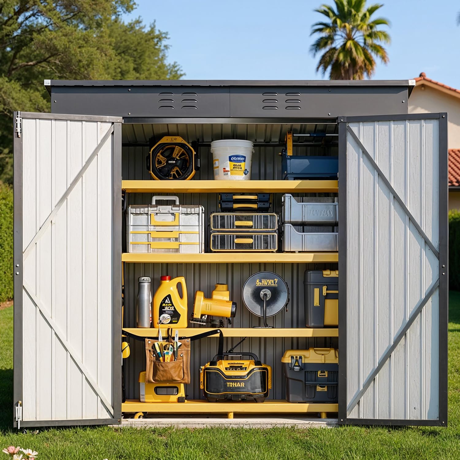 6x4ft Metal Outdoor Storage Sh - Gardening Tools Of reseña y precio