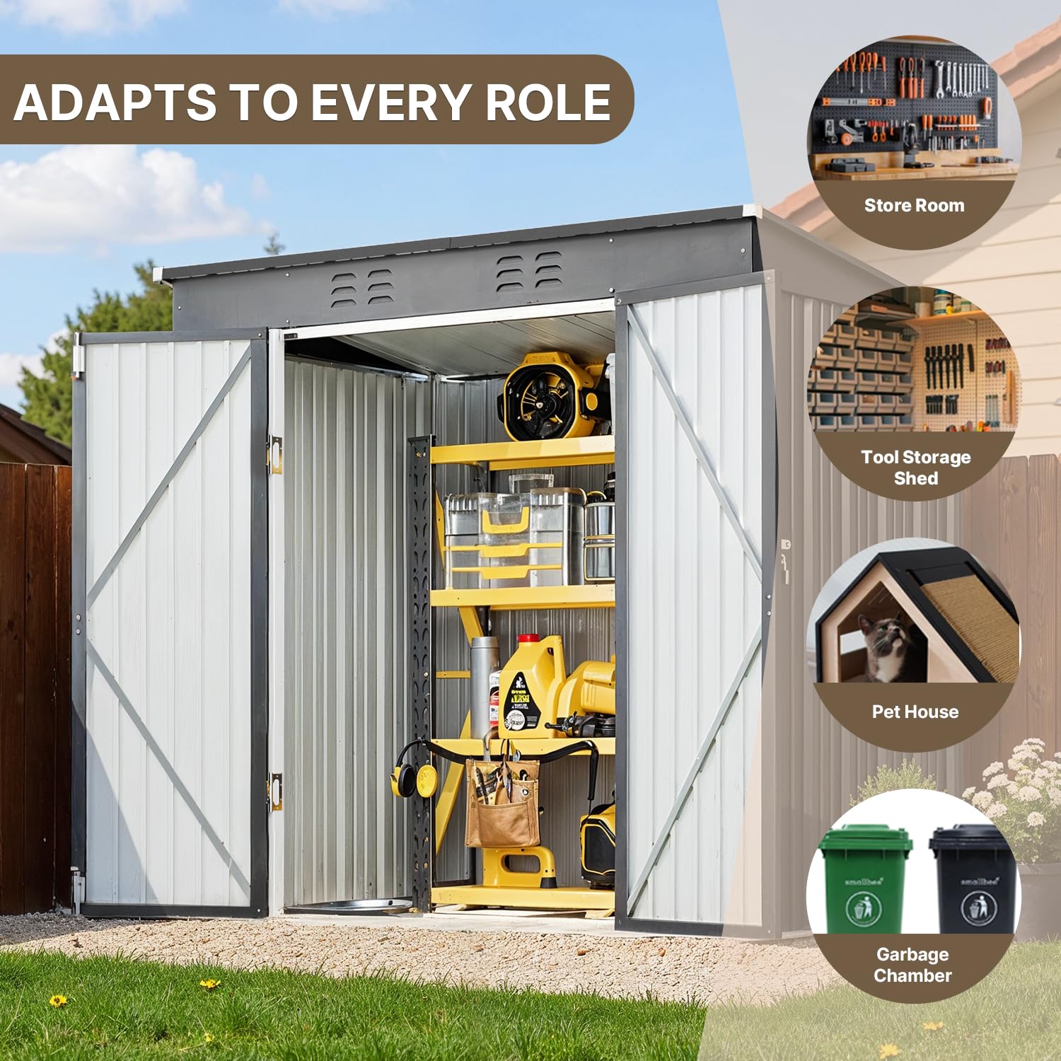 6x4ft Metal Outdoor Storage Sh - Gardening Tools Of reseña y precio