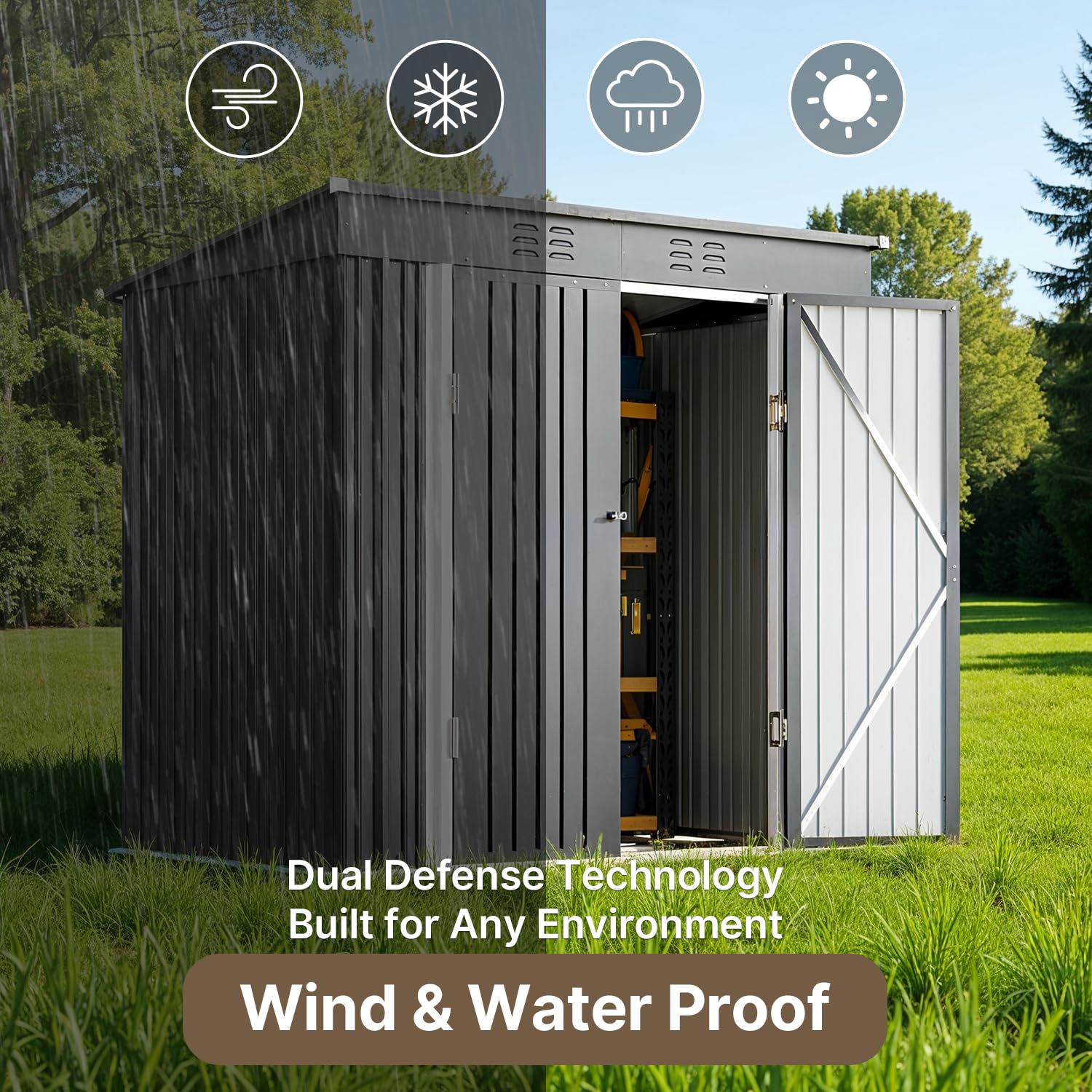 6x4ft Metal Outdoor Storage Sh - Gardening Tools Of reseña y precio