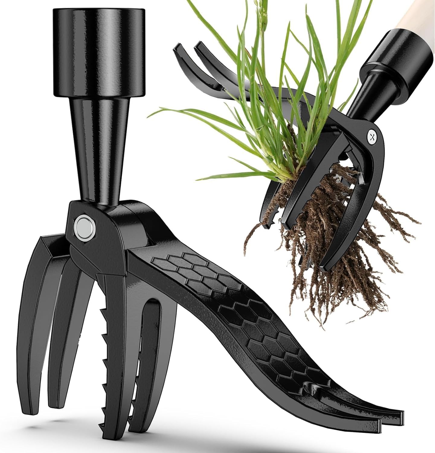 Stand Up Weed Puller Tool Deta - Grass Seed Spreader reseña y precio