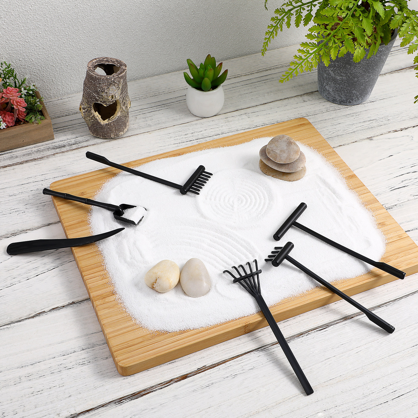 6Pcs Mini Zen Rakes Set Reusab - Gardening Tools Rake reseña y precio