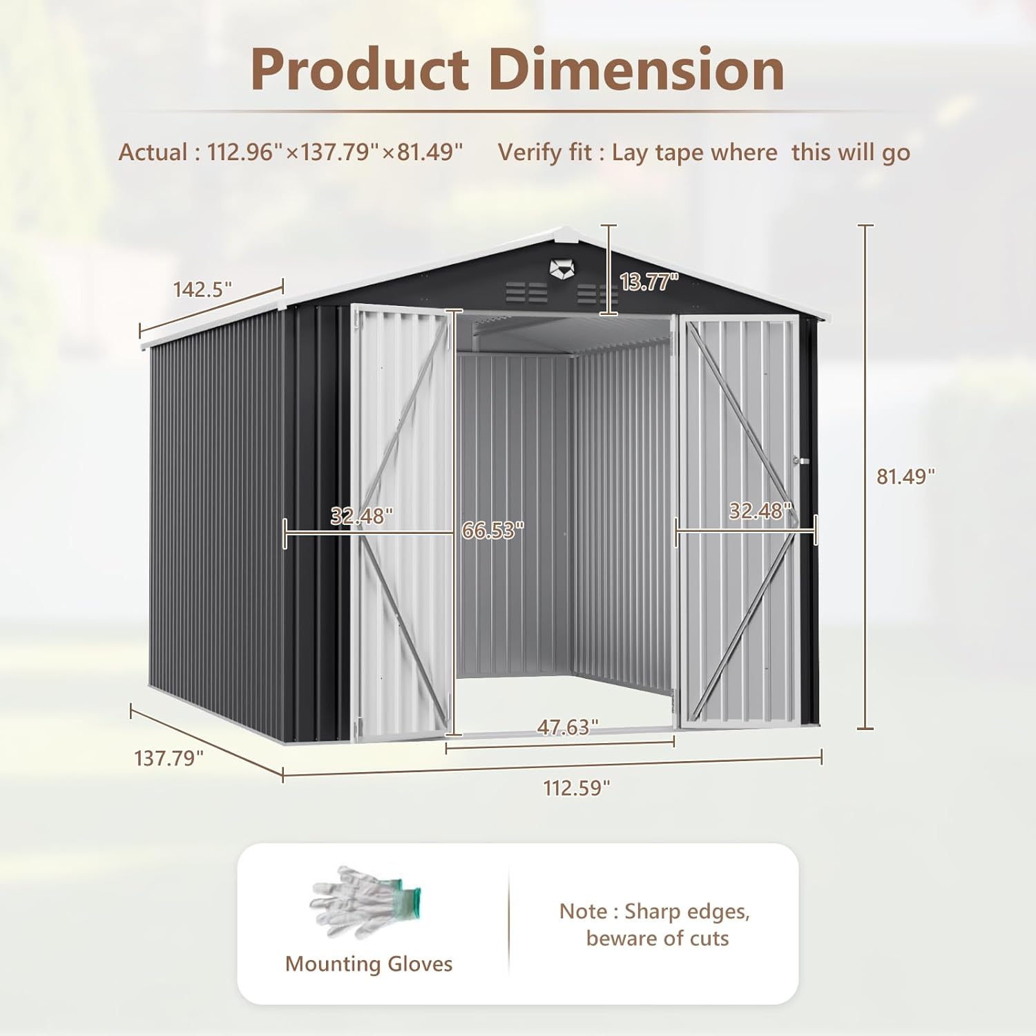 10x12 FT Metal Outdoor Storage - Gardening Tools Of reseña y precio