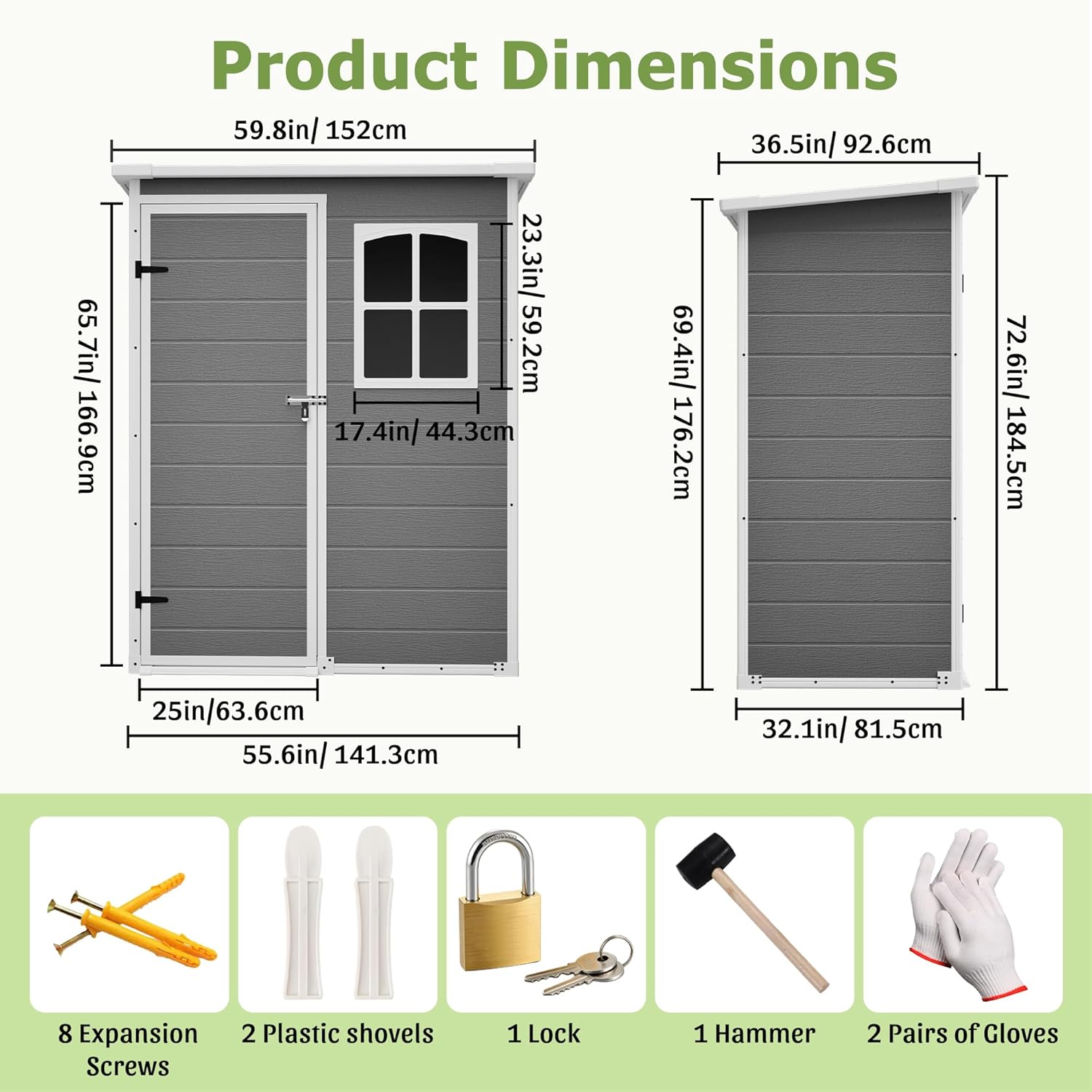 Resin Outdoor Storage Shed Kit - Gardening Tools Of reseña y precio