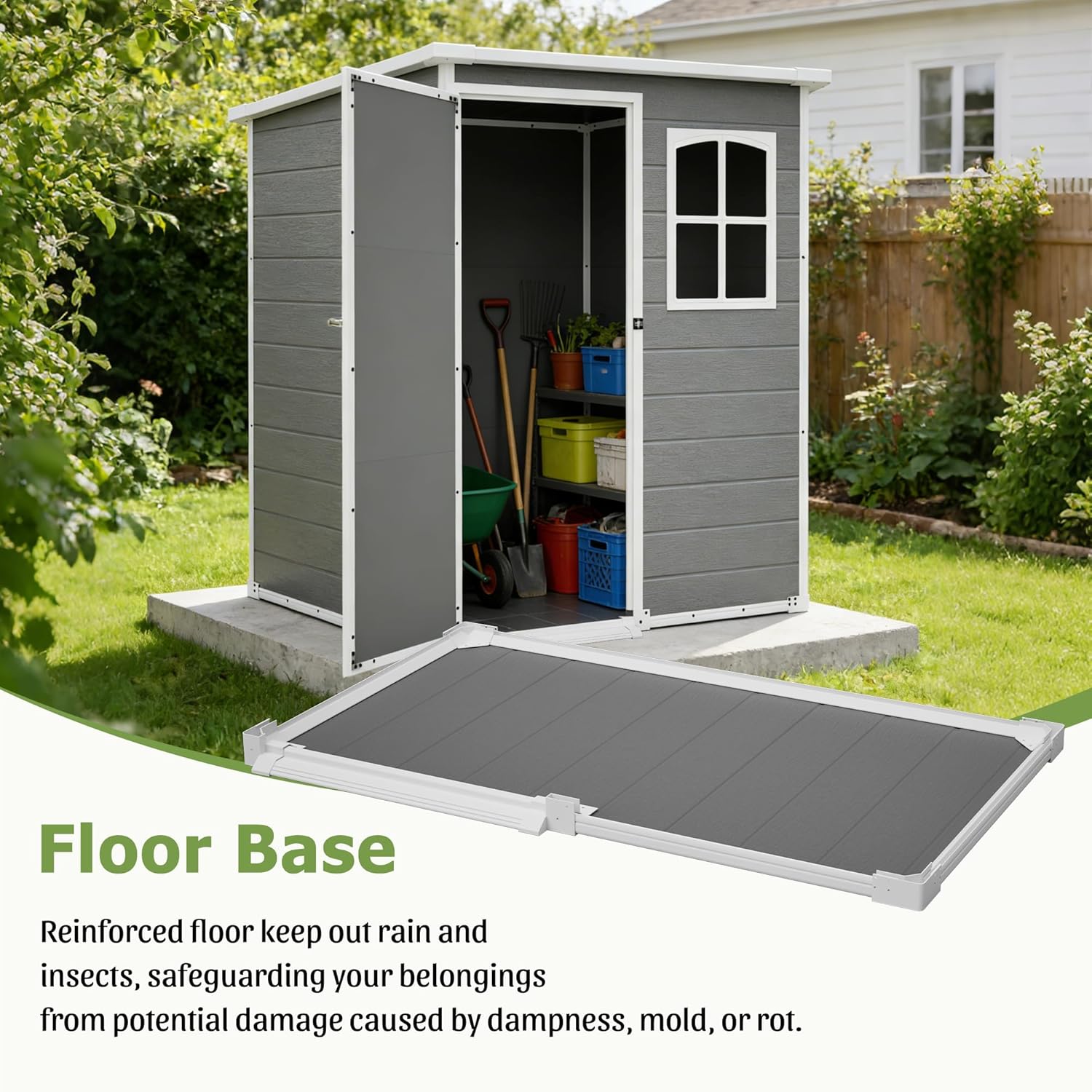Resin Outdoor Storage Shed Kit - Gardening Tools Of reseña y precio