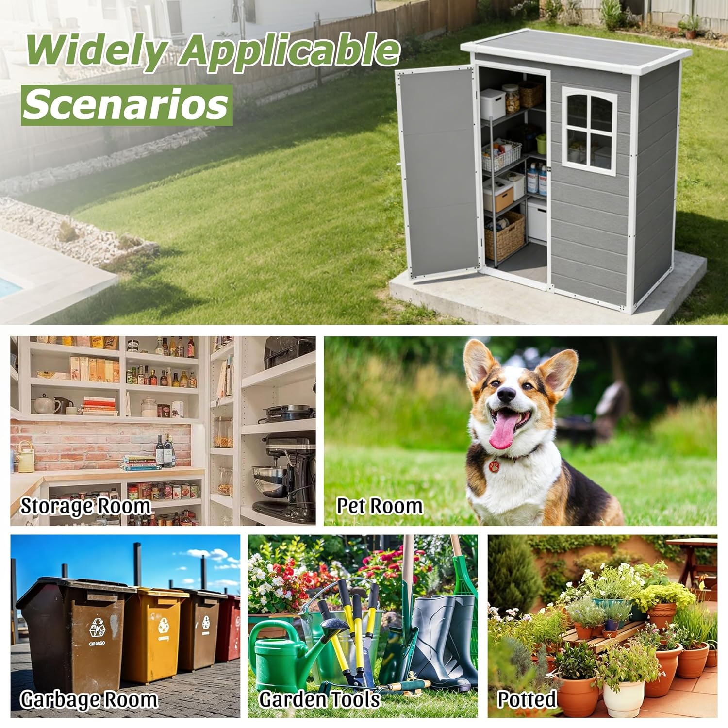Resin Outdoor Storage Shed Kit - Gardening Tools Of reseña y precio