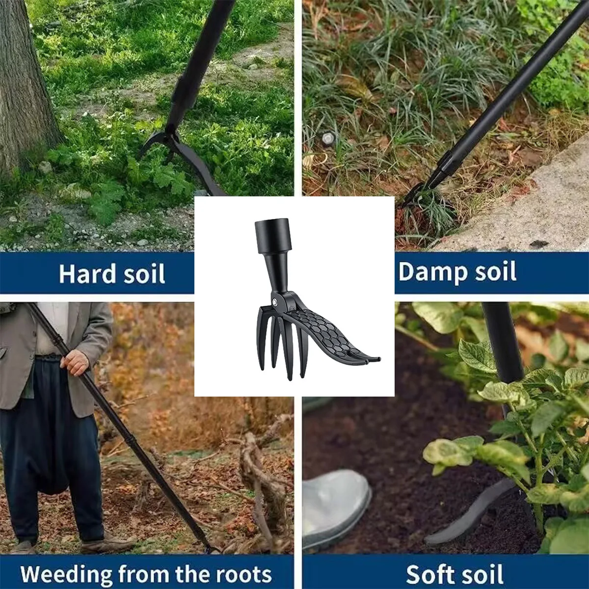 Stand Up Weed Puller Claw Tool - Grass Seed Spreader reseña y precio