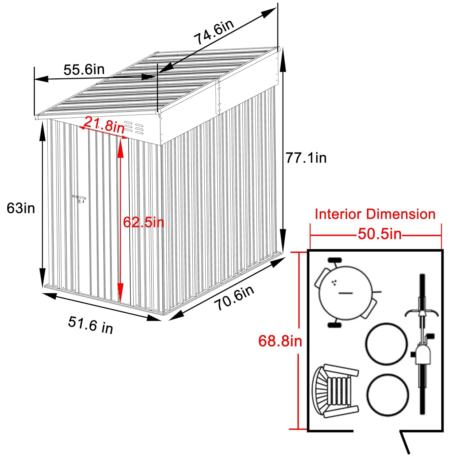 4x6FT Metal Outdoor Storage Sh - Gardening Tools Of reseña y precio