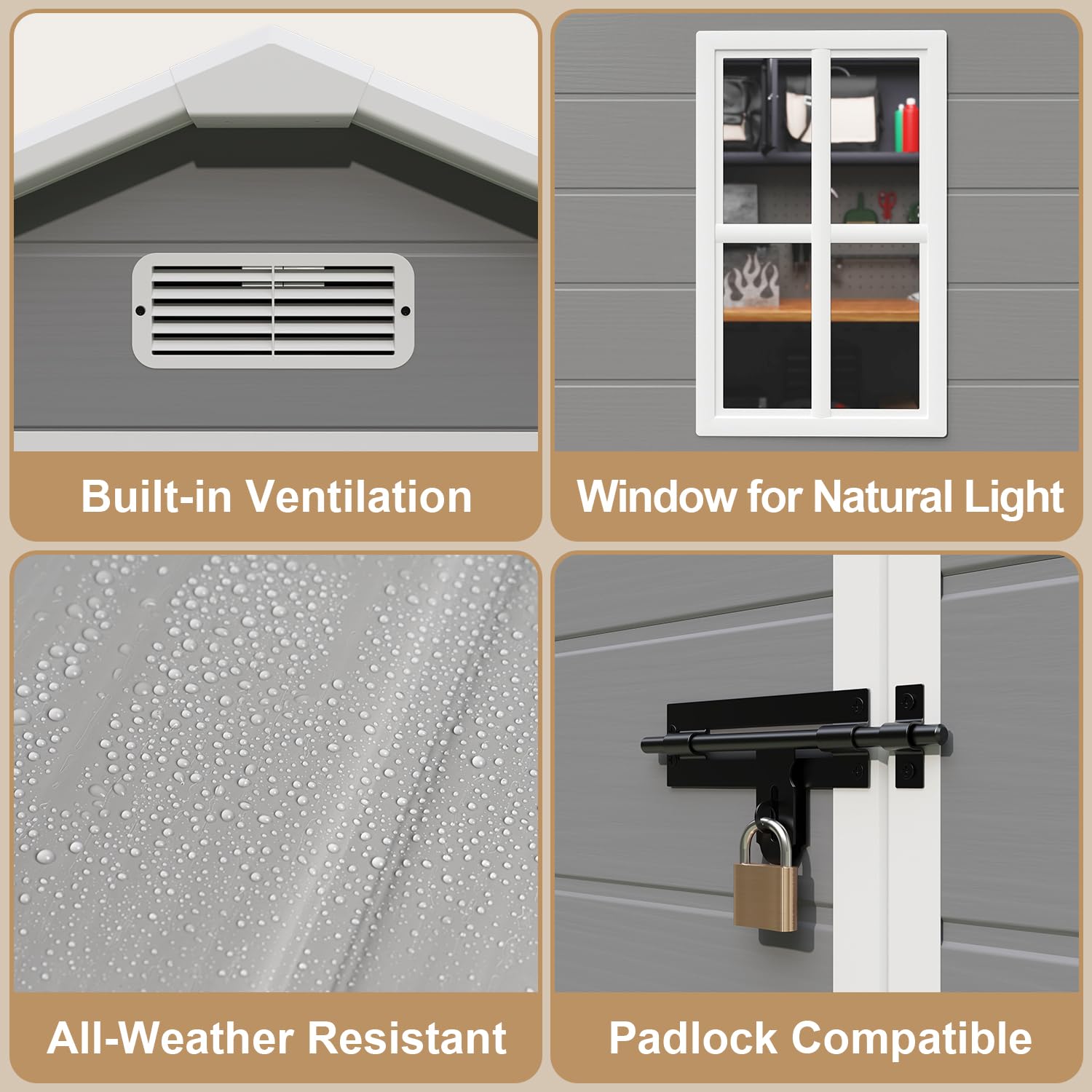All-Weather Resin Outdoor Stor - Gardening Tools Of reseña y precio