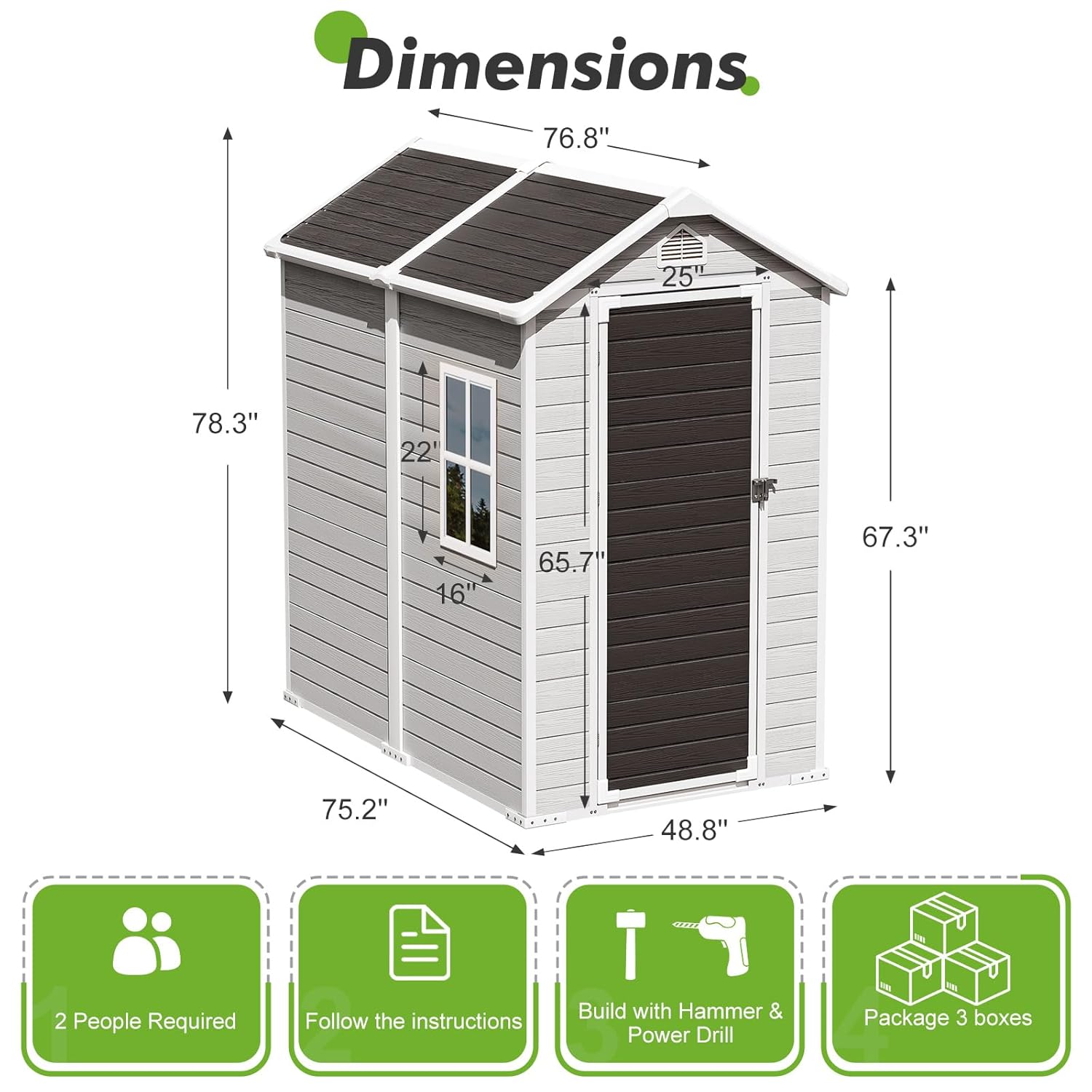 4x6 FT Plastic Storage Shed Wa - Gardening Tools Of reseña y precio