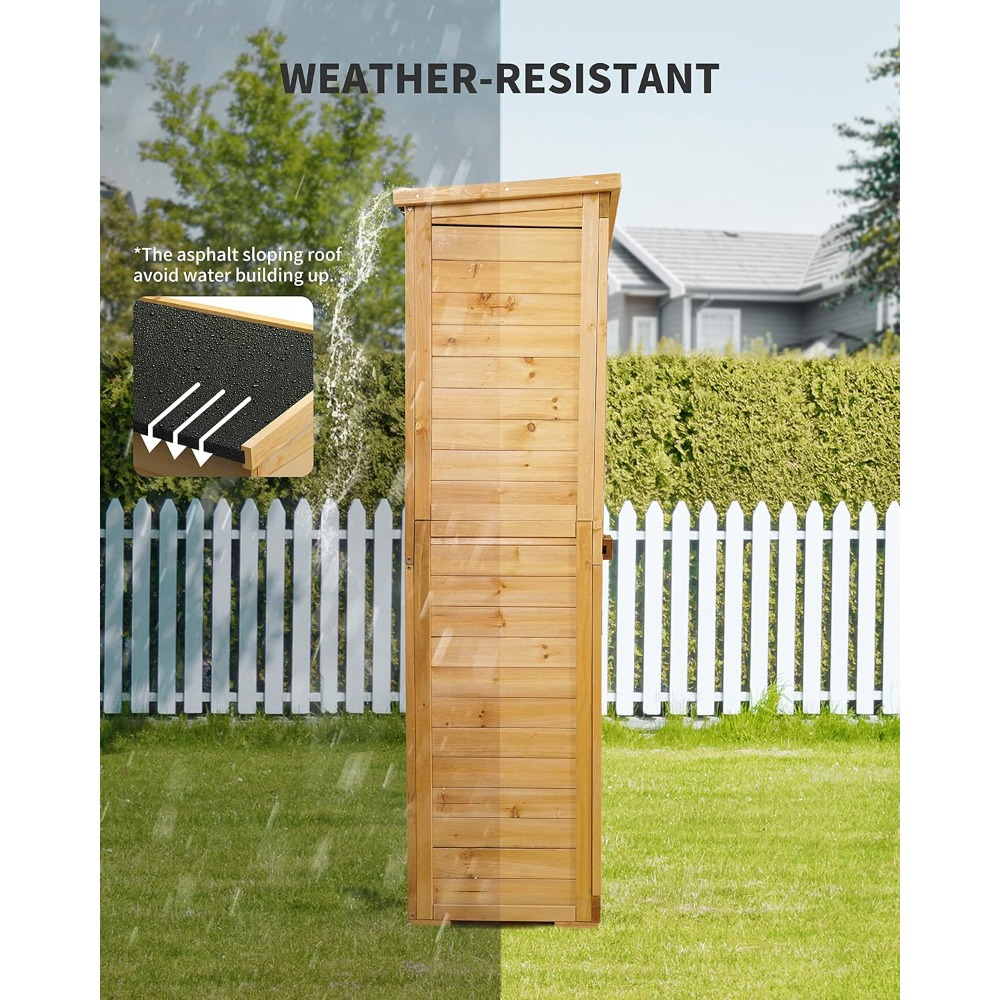 Outdoor Storage Cabinet with 3 - Gardening Tools Organiser reseña y precio