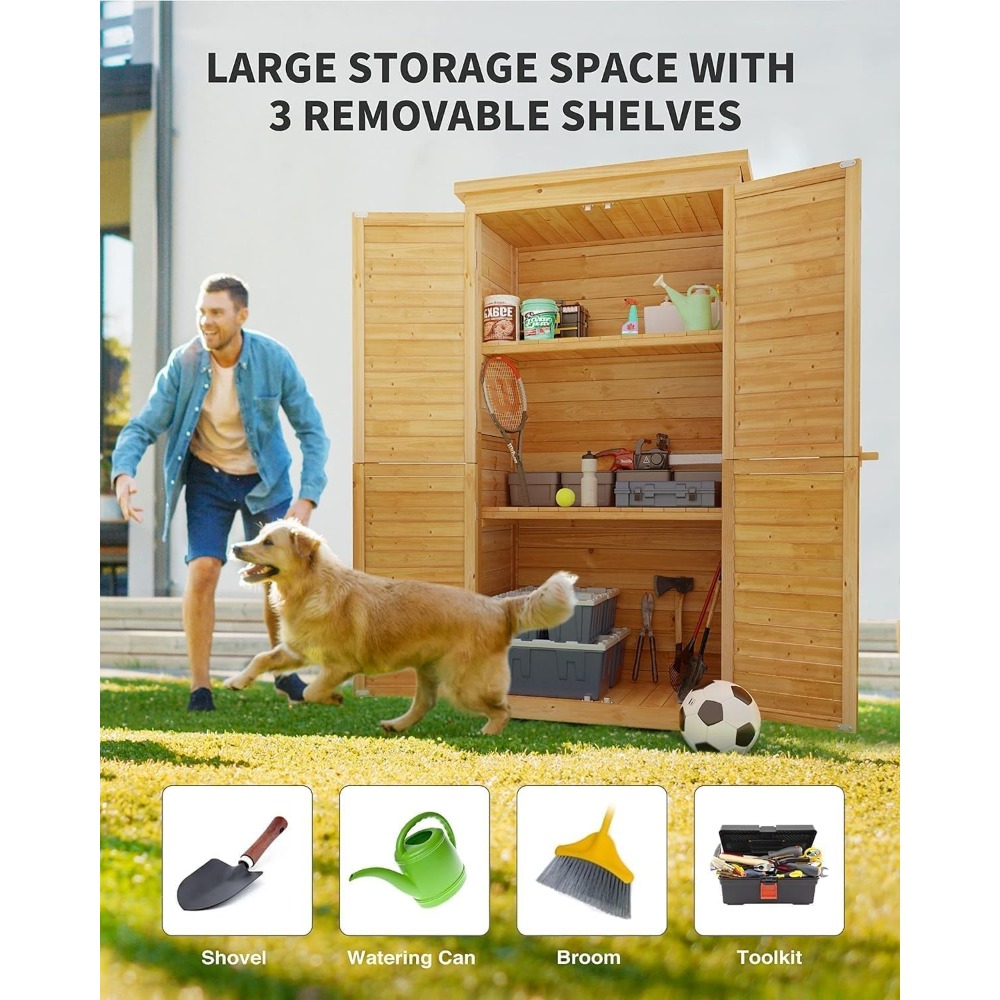 Outdoor Storage Cabinet with 3 - Gardening Tools Organiser reseña y precio