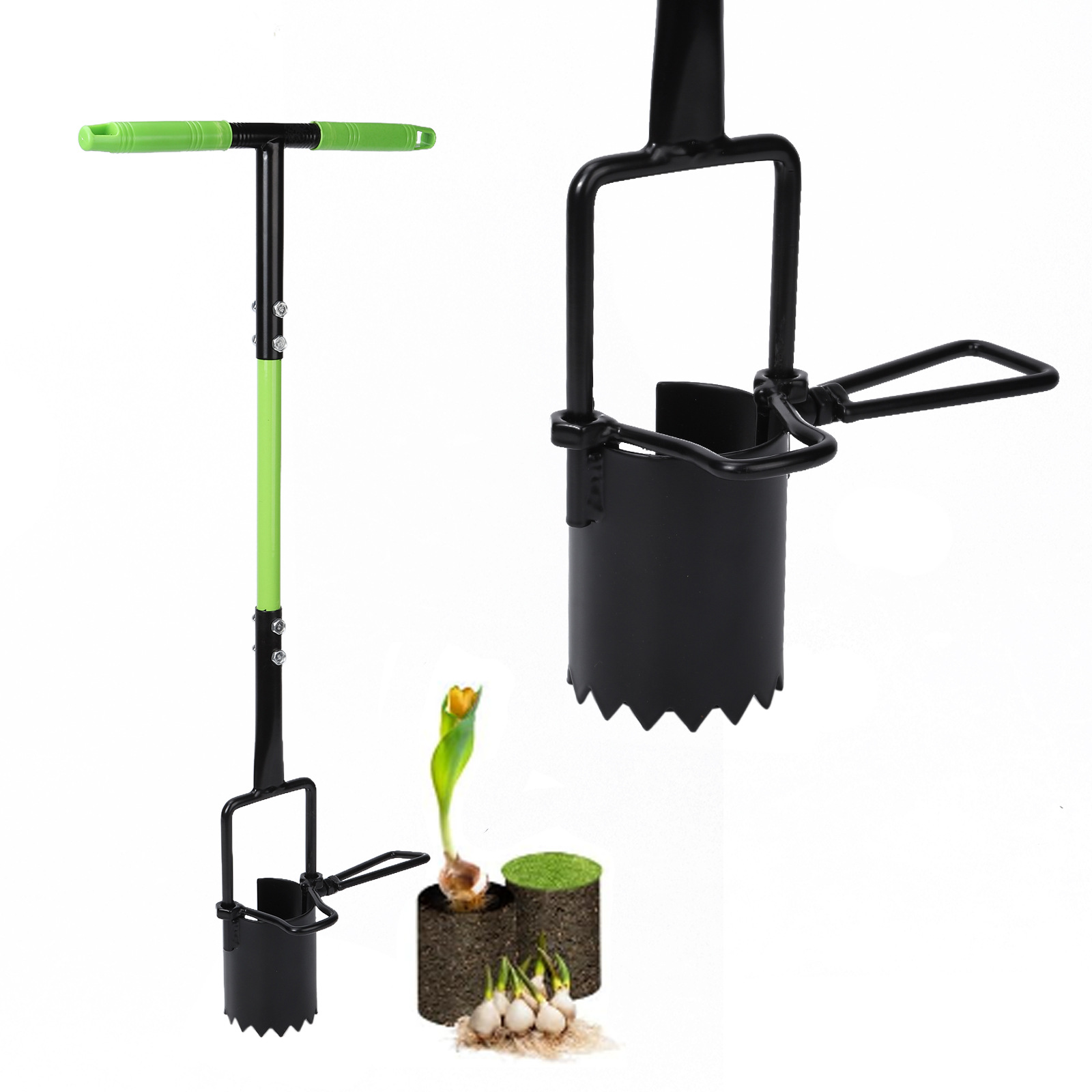 Bulb Planter Tool Grass Plugge - Grass Seed Spreader reseña y precio