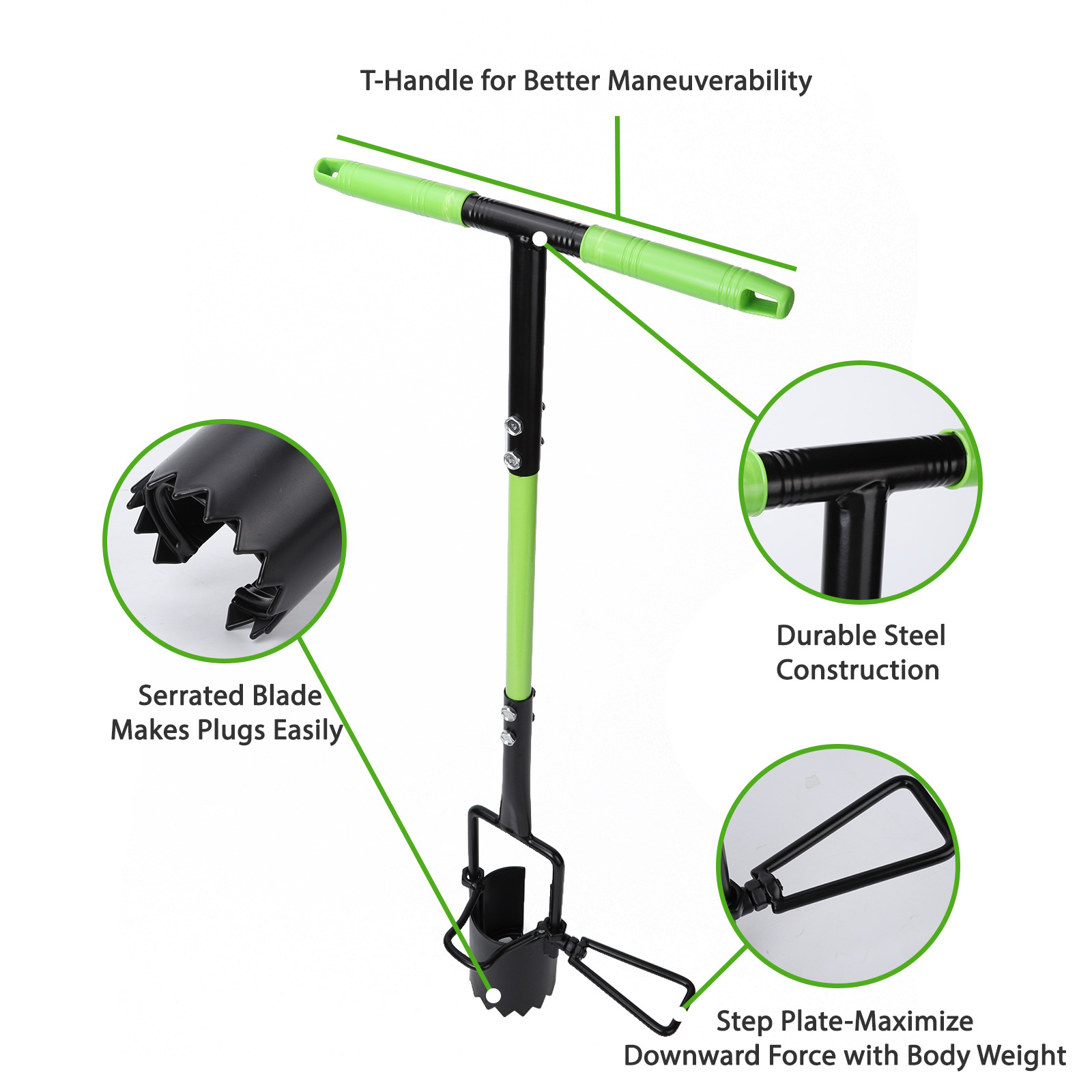 Bulb Planter Tool Grass Plugge - Grass Seed Spreader reseña y precio