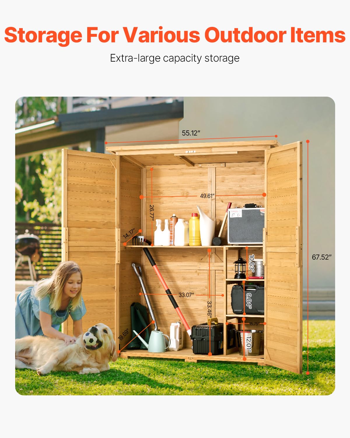 Large Wooden Outdoor Storage S - Gardening Tools Of reseña y precio
