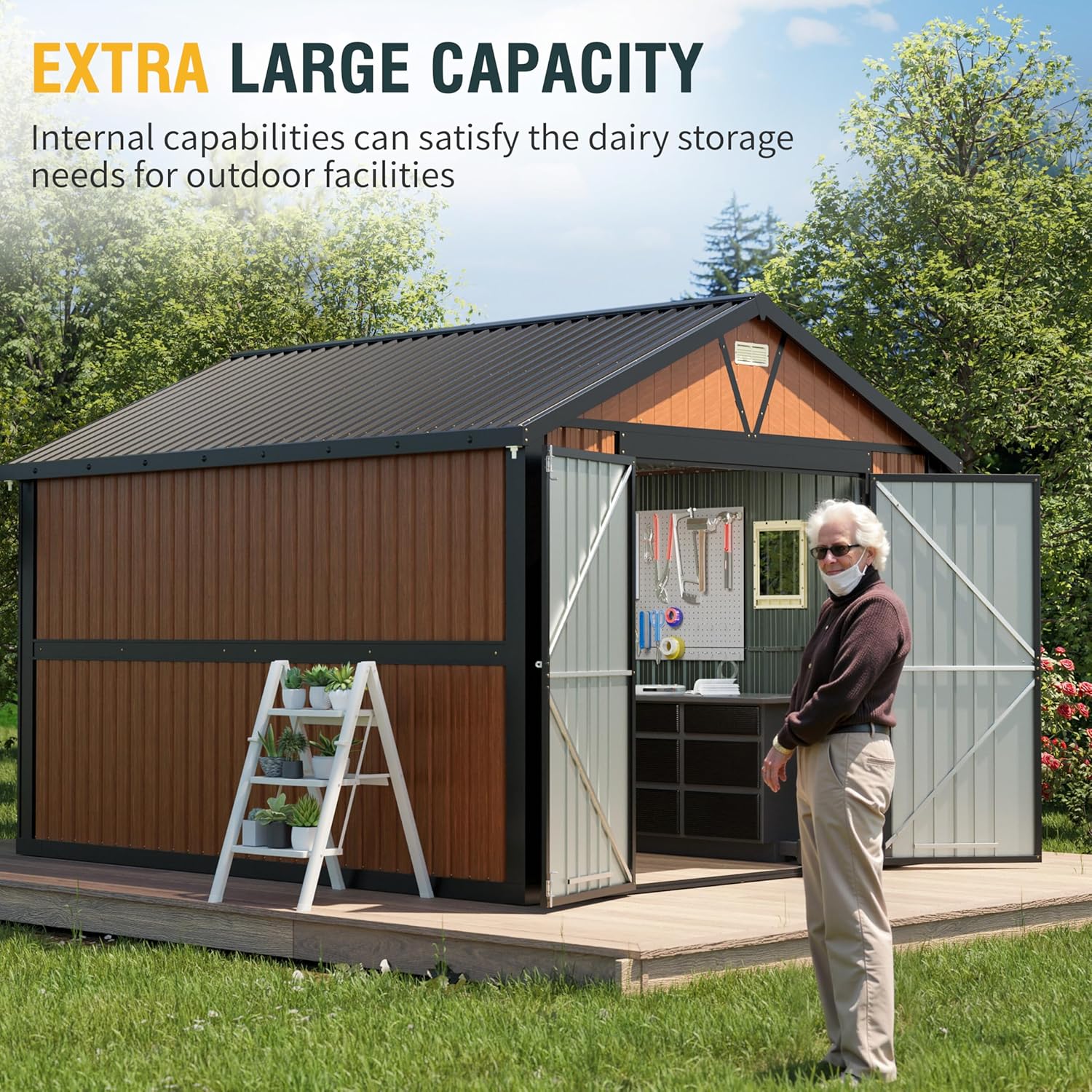 Extra Large 10x12 Ft Metal Sto - Gardening Tools Organiser reseña y precio