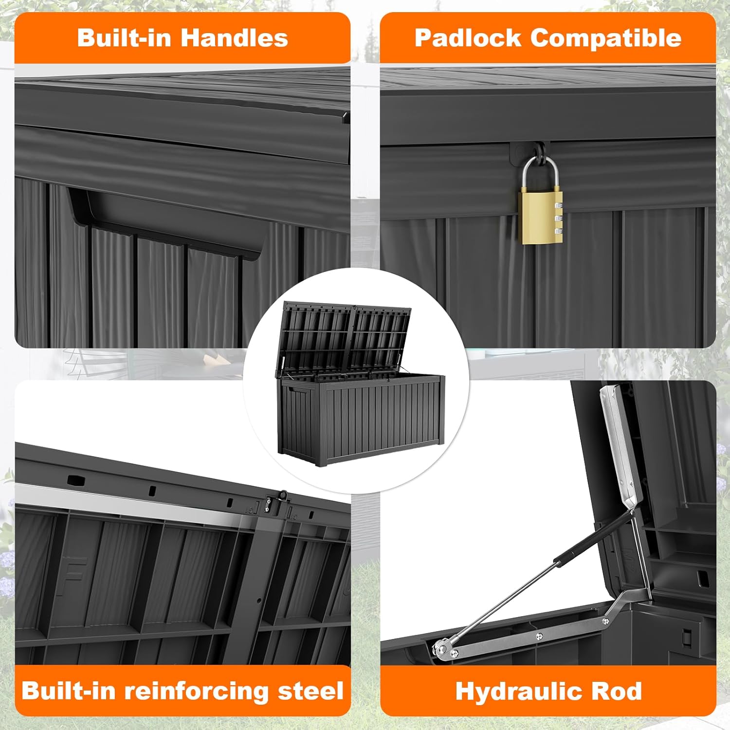 180Gal Lockable Resin Deck Box - Gardening Tools Of reseña y precio