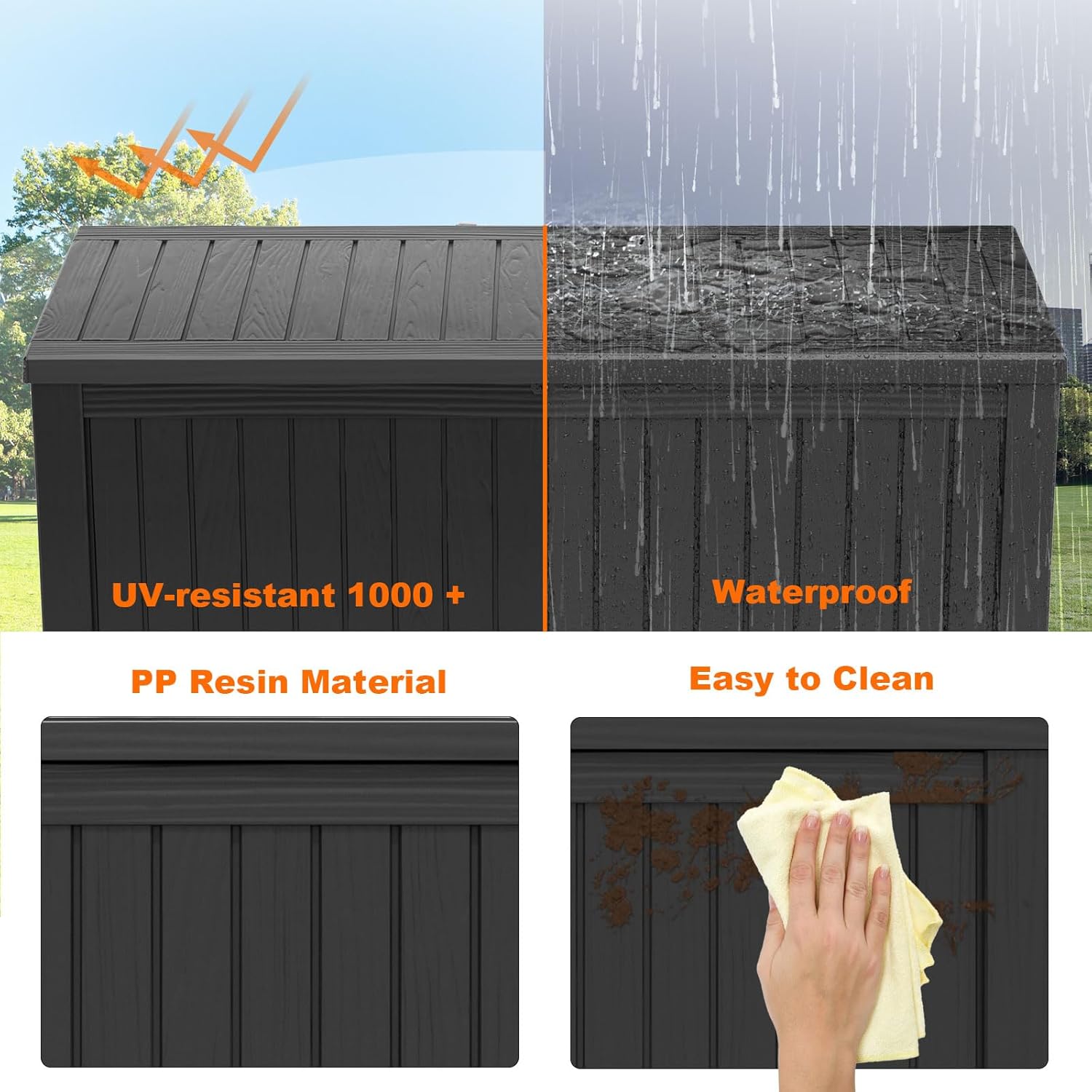 180Gal Lockable Resin Deck Box - Gardening Tools Of reseña y precio