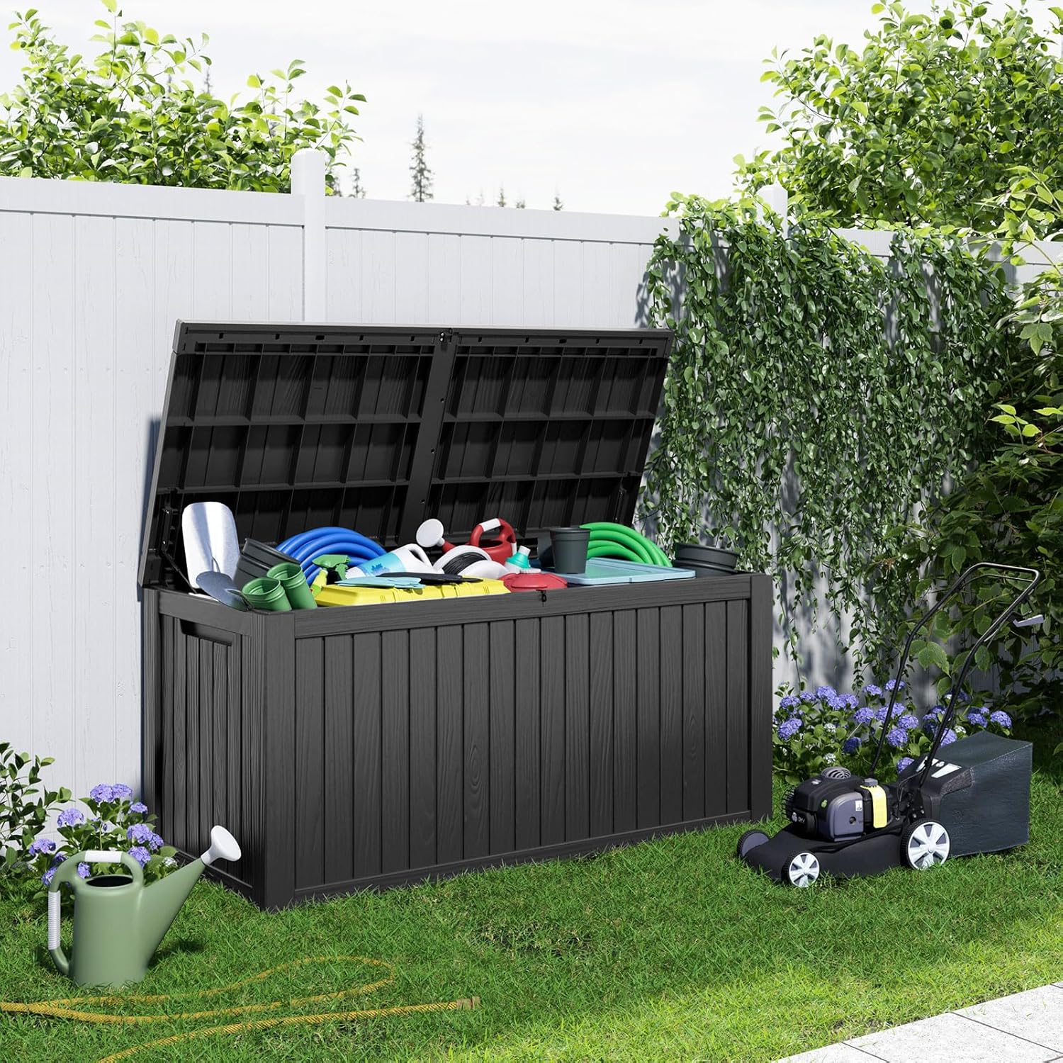180Gal Lockable Resin Deck Box - Gardening Tools Of reseña y precio