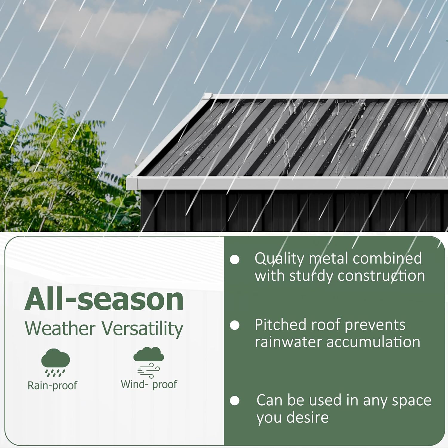 8x8 FT Outdoor Storage Shed, U - Gardening Tools Of reseña y precio